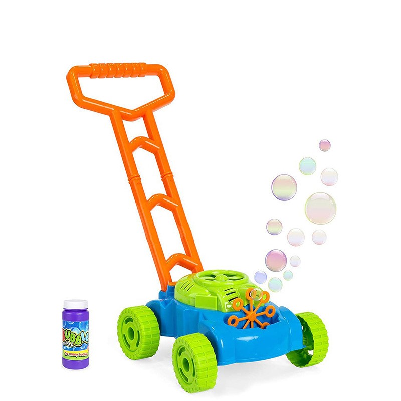 Shantou chenghai toys bubble machine trolley cart automatic bubble water blowing soap bubble blower