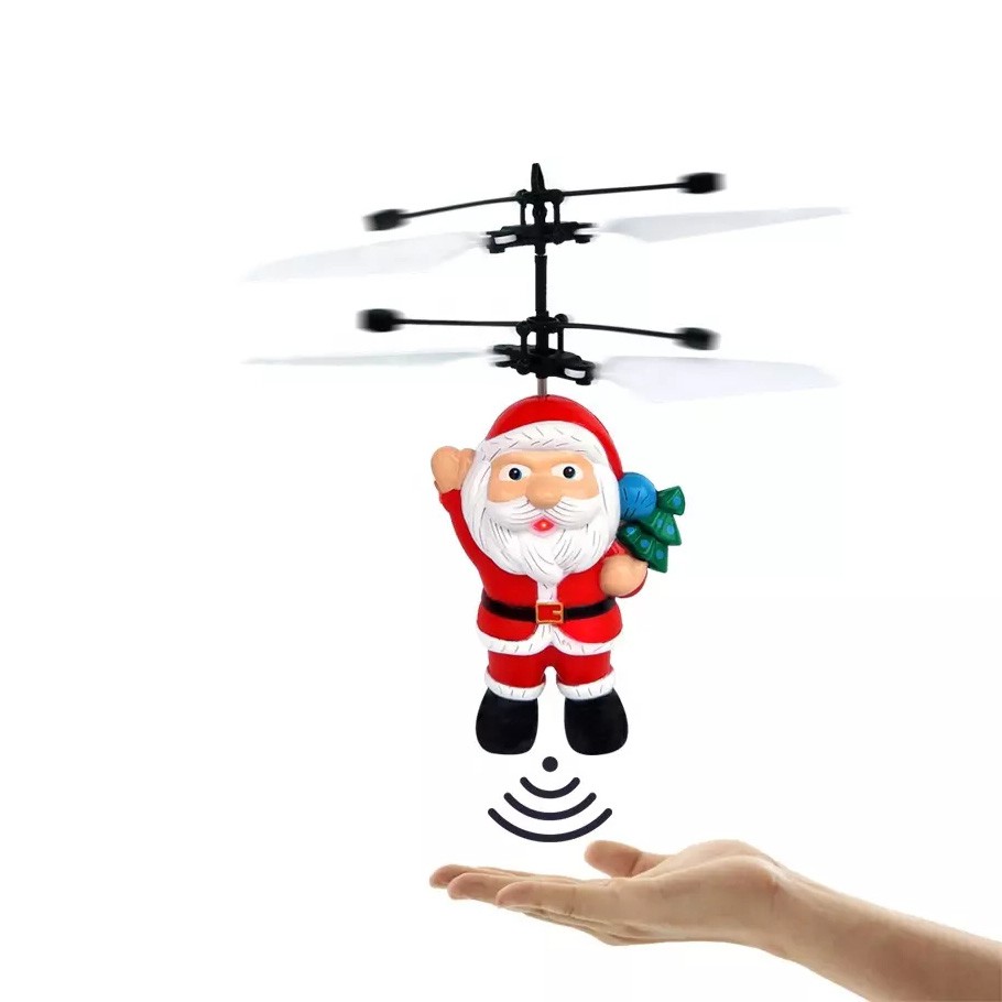 Coolerstuff kids gift santa claus infrared induction sensor hand control toy helicopter christmas