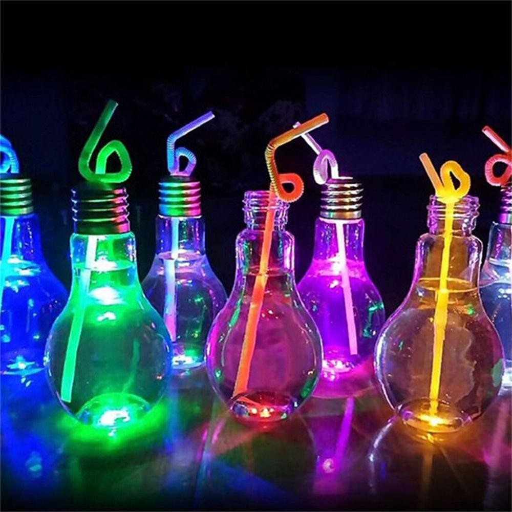 Coolerstuff customization accpted BPA free pet plastic party supplies led light bulb shaped cup